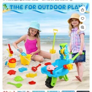 NEW Colorful Beach Play Set with Wheelbarrow